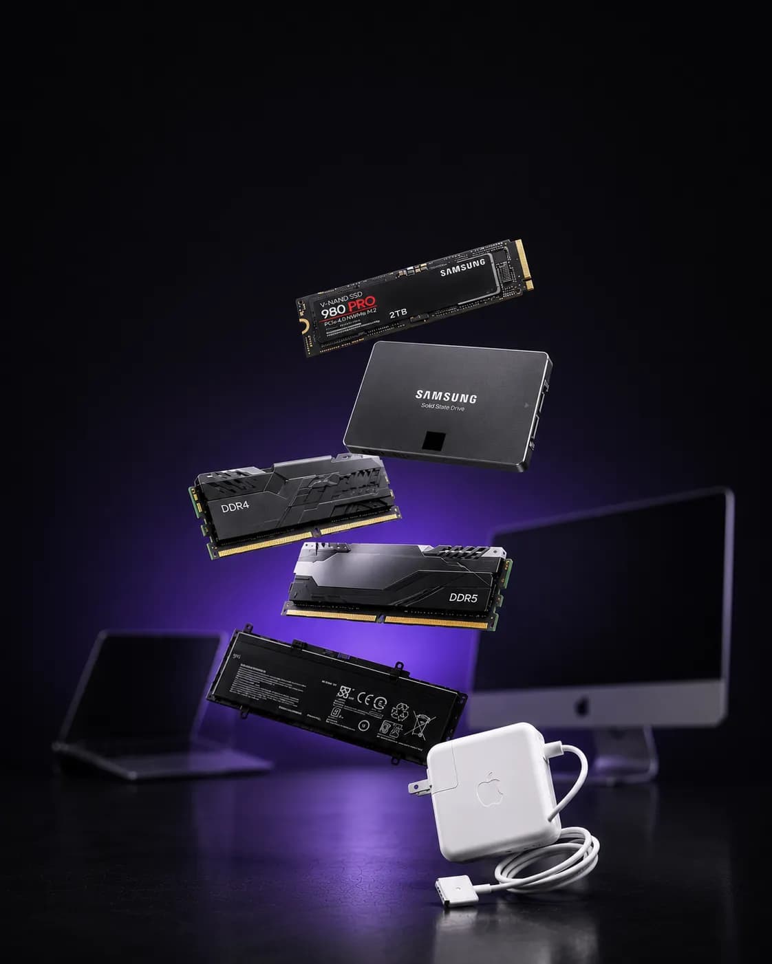 قطعات اورجینال ارتقاء سیستم؛ حافظه SSD، رم، باتری و شارژر اصلی